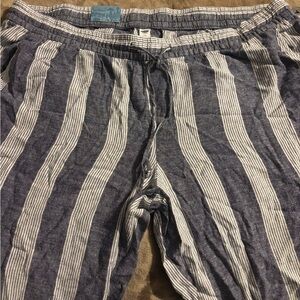 Old Navy Blue and White Striped linen lounge Pants xxl